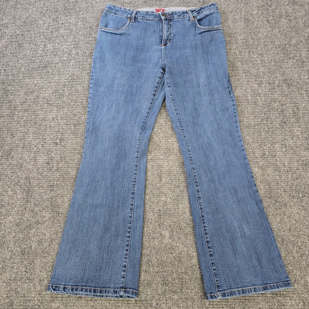 Smiths Jeans Womens 16 Blue Flare Stretch Y2K Mid Rise 34x31